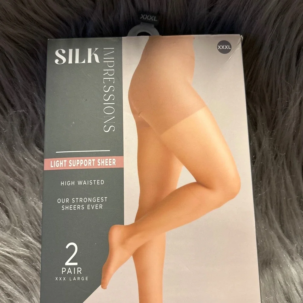 Silk Impressions Light Support Sheer Tights Women's Size XXXL Cocoa High Waisted